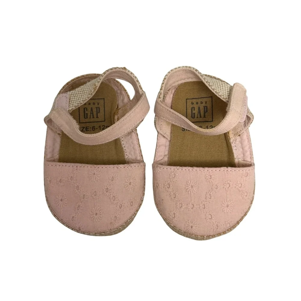 Baby Gap Pink Eyelet Espadrilles & Surprize Stride Rite Denim Sneakers 6-12M